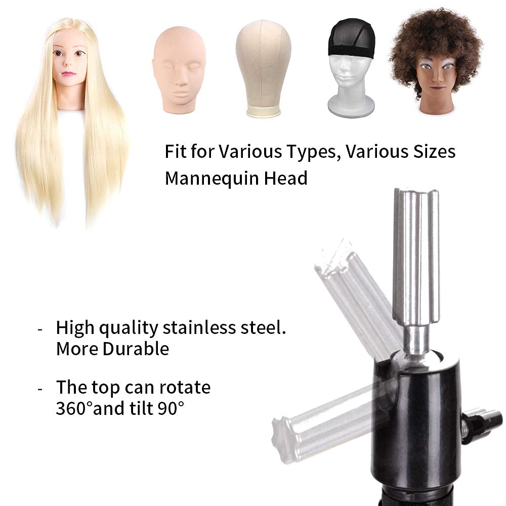 AliLeader 55 Inch Heavy Duty Wig Stand Tripod with Tray (Mannequin Head Not Included)