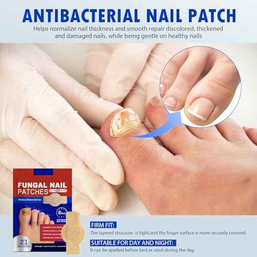 Nail Patches 63 PCS Toenail Treatment Extra Strength 8-Hour Overnight Nail Fast Acting Repair Effortless Hydrogel Nail Care and Repair for Damaged Nails Overnight Renewal for Men and Women
