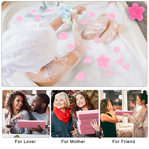 36 PCS Floral Scented Bath Soap Rose Flower Petals, 2 Pack Plant Essential Oil Rose Soap Set, Best Gifts for Her Women Girls Mom Lover Birthday Valentine Christmas (Pink)