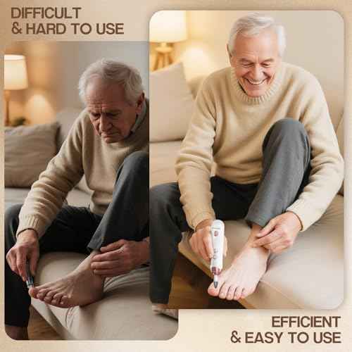 Eletorot Electric Nail File Set for Seniors, 8 in 1 Toenail Grinder Kit for Thick Nails, Professional Manicure and Pedicure Kit, Cordless Pedicure Tools for feet, 5 Speeds Nail Drill Machine