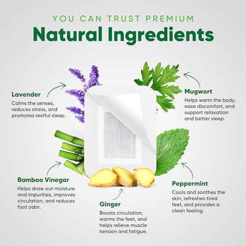 Natural Cleansing Foot Pads - Premium Foot Care - Relieves Stress and Fatigue - Improves Sleep and Supports Body Cleansing - 30 Pads