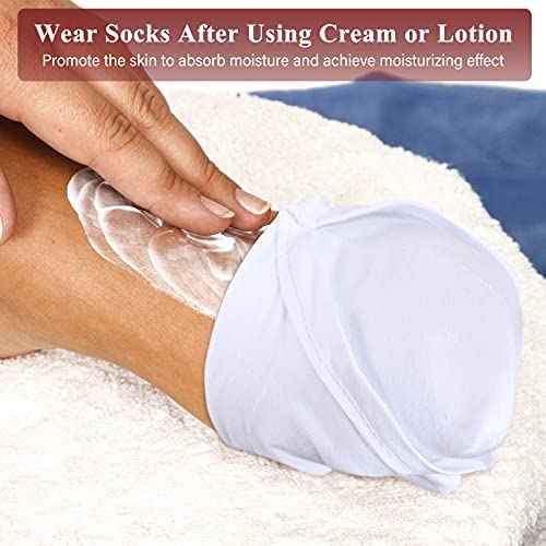 5 Pairs Moisturizing Socks Overnight Spa Socks for Dry Feet, Moisture Enhancing Socks, Cosmetic Moisturizing Socks for Women and Men, White