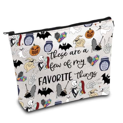 ENSIANTH Horror Movie Inspired Gift Zero Ghost Dog Makeup Bag Spooky Gift Skull Lover Travel Bag (Nightmare MU)