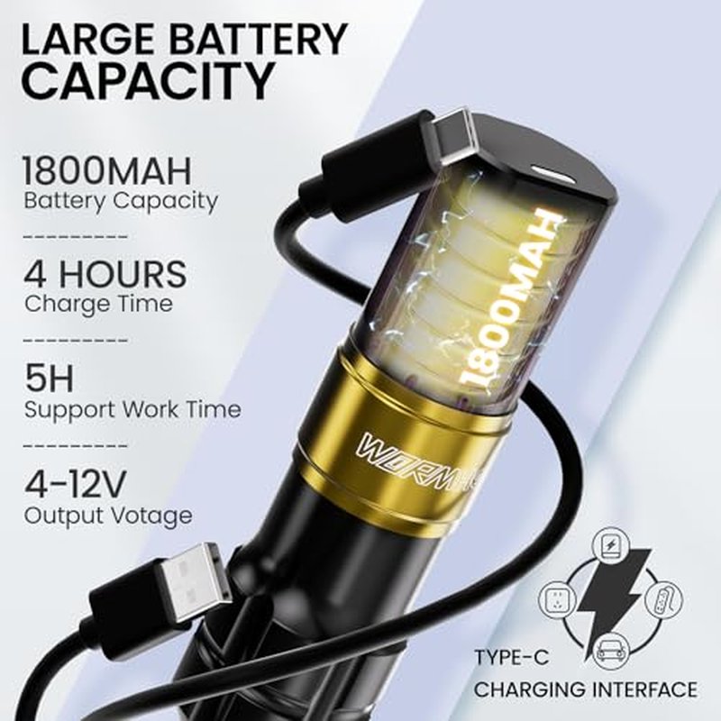 Wormhole Tattoo Gun Wireless Tattoo Gun Kit ? Professional Rechargeable Tattoo Machine with 1800mAh Battery | Includes Ink, Needles & Supplies | Best Tattoo Starter Kit for Beginners & Pros