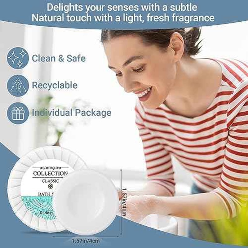 Demissle 500 Pcs Mini Soap Bars 0.4 oz Small Round Coin Size Hotel Soap Bars Bulk Individually Wrapped Hand Travel Soap Guest Bathroom Toiletries for Party Favors Motel Body Cleansing