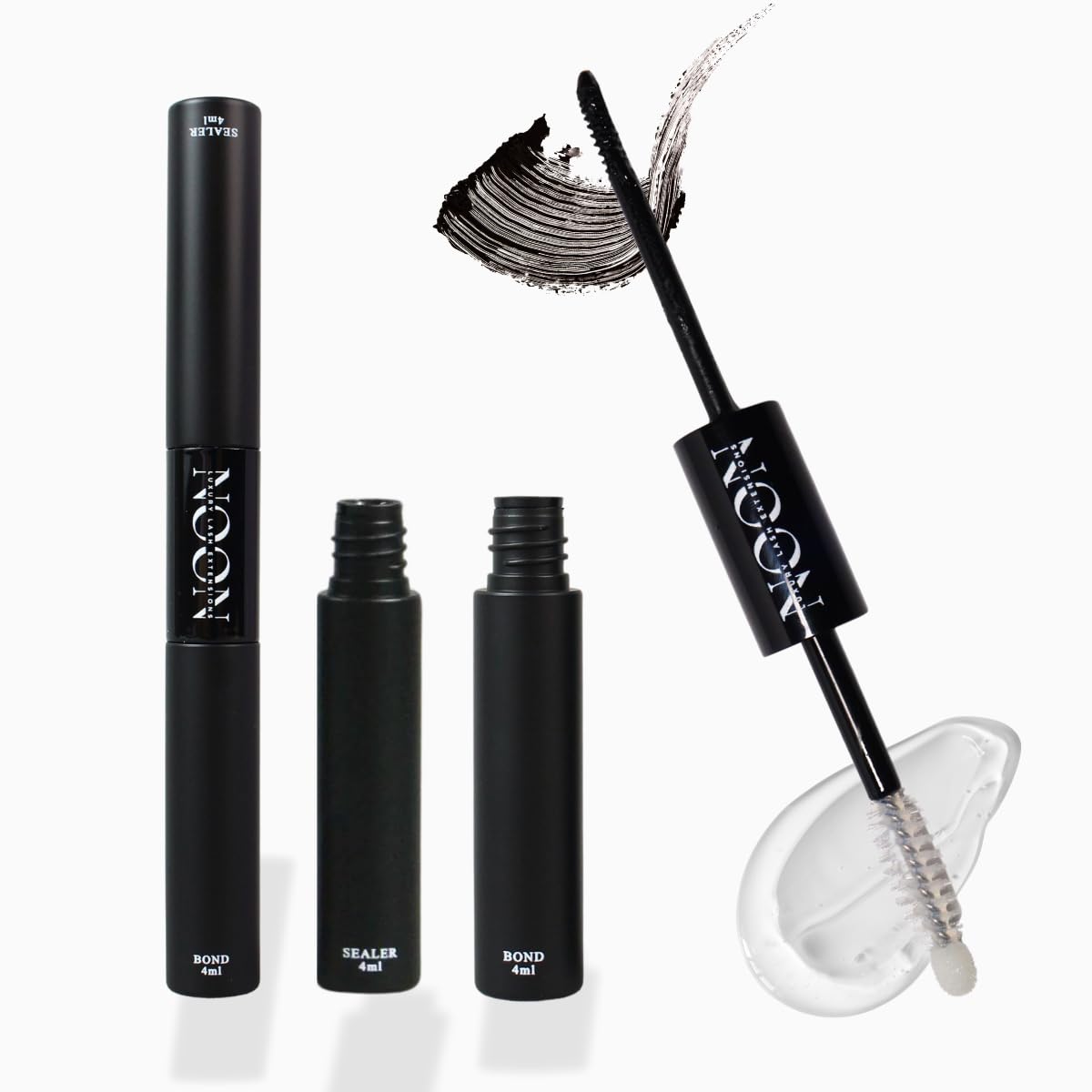 NOONLASH 2-in-1 Lash Glue Bond & Sealant - Strong Lasting, Waterproof & Sweatproof, Made for Sensitive Eyes, Cyanoacrylate & Formaldehyde Free, All Day Wear