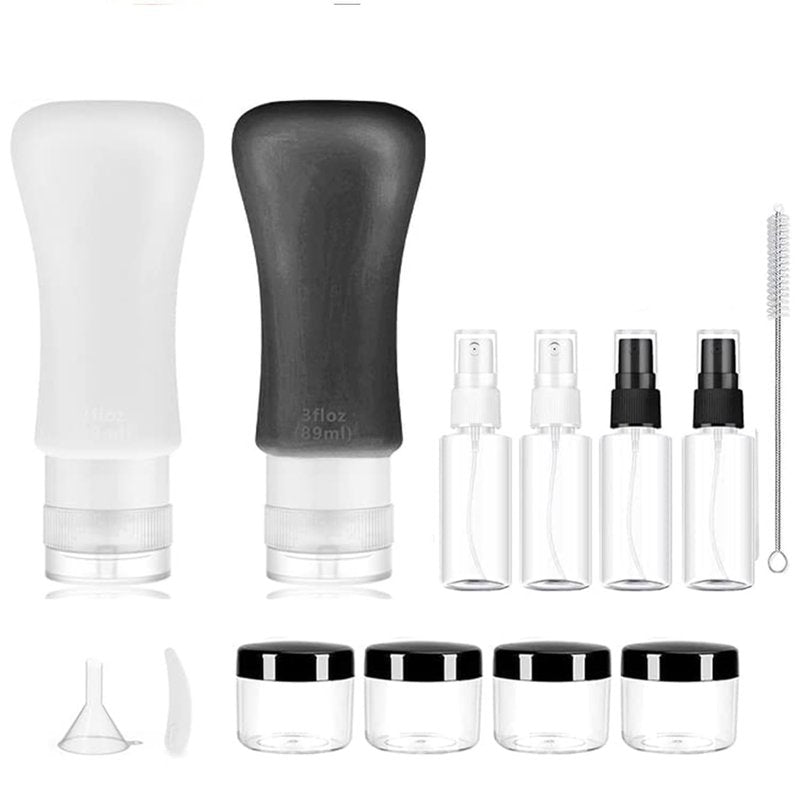 Travel Bottles Set - 18 Pack Leak Proof Silicone Toiletry Bottles | 3oz & 2oz for Business & Personal Use