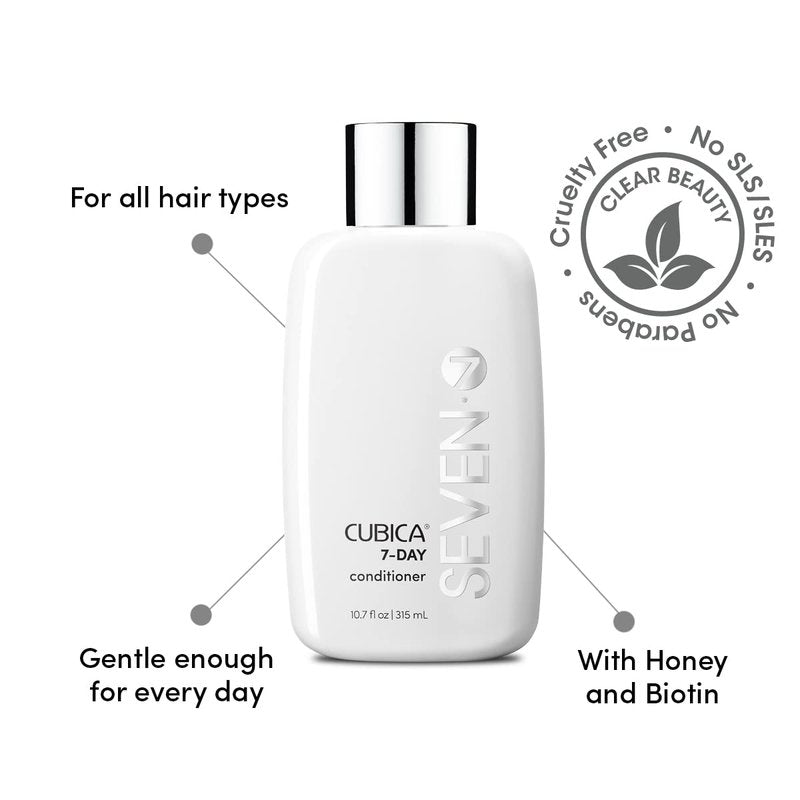 Cubica 7-Day Conditioner - Detangle & Moisturize Hair | Sulfate-Free, Cruelty-Free, with Honey & Shea Butter
