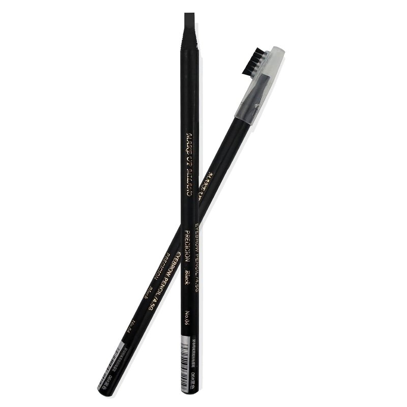 Microblading Eyebrow Pencil Set - Waterproof Pull Cord Peel-Off Brow Pencils for Marking & Filling | 5pcs, Black