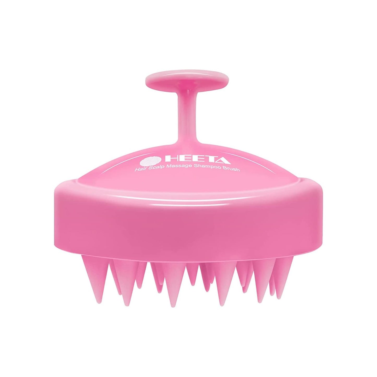 HEETA Scalp Massager - Silicone Shampoo Brush for Hair Growth & Dandruff Removal | Cherry Pink, Wet & Dry Use