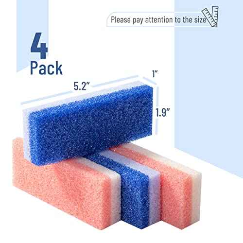 Slick- Pumice Stone for Feet Callus Remover, 4 Pack, 2 Colors, Foot Scrub for Pedicure, Foot Stone Pumice, Callus Remover for Feet, Foot Callus Remover, Feet Scrubber Dead Skin, Foot Pumice Stone