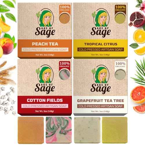 Natural Bar Soap Gift Set for Women Vegan Bath H made Cold Process Artisan with Essential Oil, Aromatic All Moisturizing Wash Soaps, Fragrant Victorian Scent (4 Pack) 1 Count (Pack of 4)