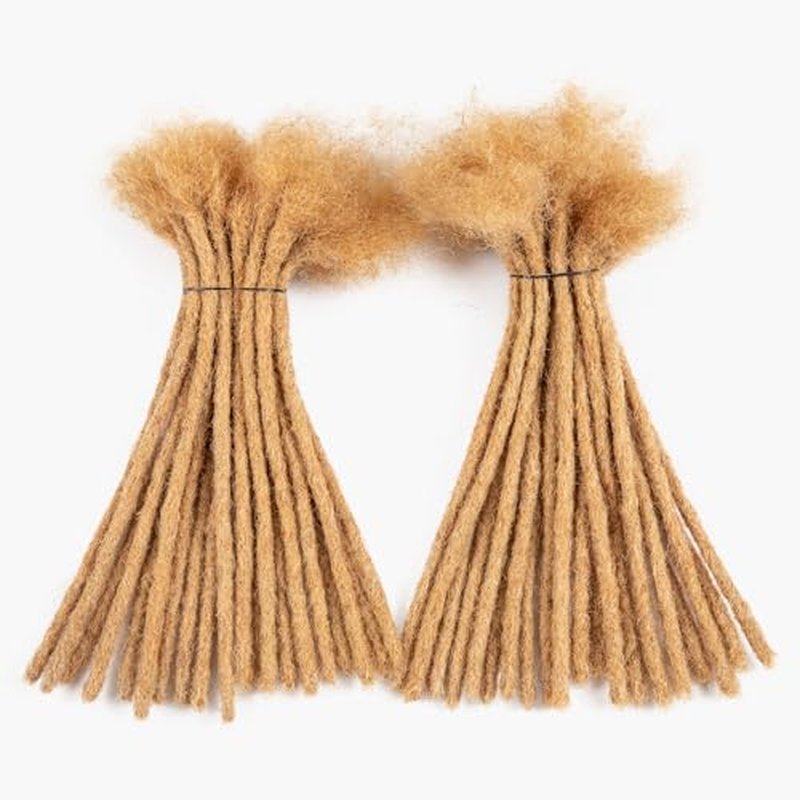 Teresa 8 Inch 20 Strands 100% Human Hair Dreadlock Extensions for Man/Women,Full Head Handmade Permanent Human Loc Extension (Medium Size Width 0.8cm,#27,Honey Blonde)