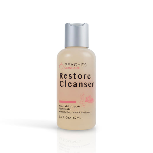 Peaches Skincare Post-Workout Vegan Face Wash with Gotu Kola, Lemongrass, and Eucalyptus – Gentle Daily Face Wash for Sweat and Oil Buildup – Restore Cleanser for All Skin Types 5.5 oz