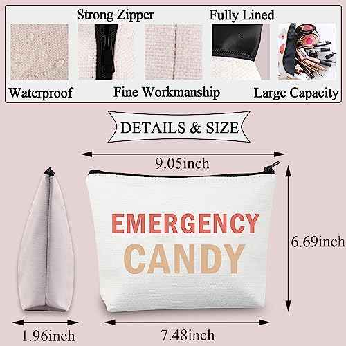 BDPWSS Emergency Candy Makeup Bag Candy Lover Gift Emergency Food Bag For Women Girls Sister Friends Graduation Gift (Emergency Candy)