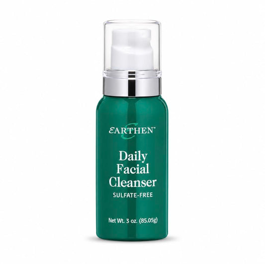EARTHEN Daily Facial Cleanser Sulfate Free Face Wash for Women & Men, Gentle Vegan Facial Cleanser for Sensitive Skin, Removes Makeup, Oil & Dirt Without Over Drying, Daily AM PM Skincare, 3 oz