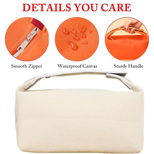 Travel Makeup Bag, Waterproof Canvas Cosmetic Bag Make Up Organizer Case for Women, Large Toiletry Bag Skincare Pouch for Toiletries Accessories Brushes