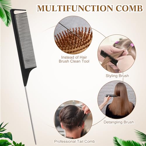 Meanplan 40 Pack Bamboo Hair Brush Bulk Mini Wood Hairbrushes for Women Hair Growth Detangle Tail Comb Paddle Hairbrush for Massaging Scalp Women Men Wedding(Round Head)