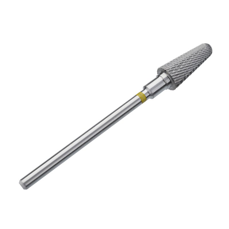 STALEKS PRO Expert Carbide Nail Drill Bit (Frustum, Yellow, 6mm Head / 14mm WP) – Very Soft Hardness for Delicate Artificial Nail & Skin Processing in Hardware Manicure/Pedicure
