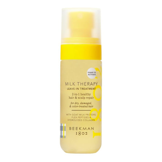 Beekman 1802 Milk Therapy Peptide Leave-In Treatment for Dry, Damaged & Color-Treated Hair – Goat Milk Protein, Collagen & Peptide Formula for Frizz Control, Hydration & Breakage Care – 2 Fl Oz