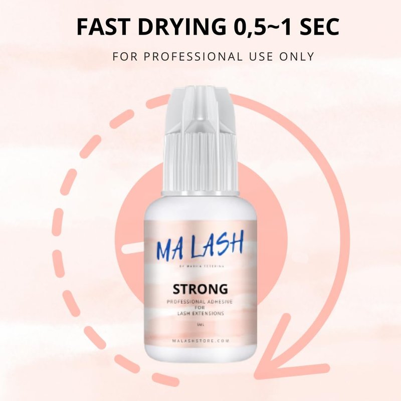 MA LASH Strong Eyelash Extension Adhesive Glue - 0.17fl.oz / 5ml - Ultra-Fast 0.5-Second Drying Time - 8 Weeks Retention - Professional-Grade, Black