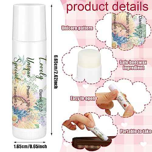 50 Pcs Christian Lip Balm Bulk Scripture Bible Verses Lip Balm Christian Gifts for Women Faith Religious Church Party Favor Inspirational Gift for Coworker Staff Employee(Fresh)