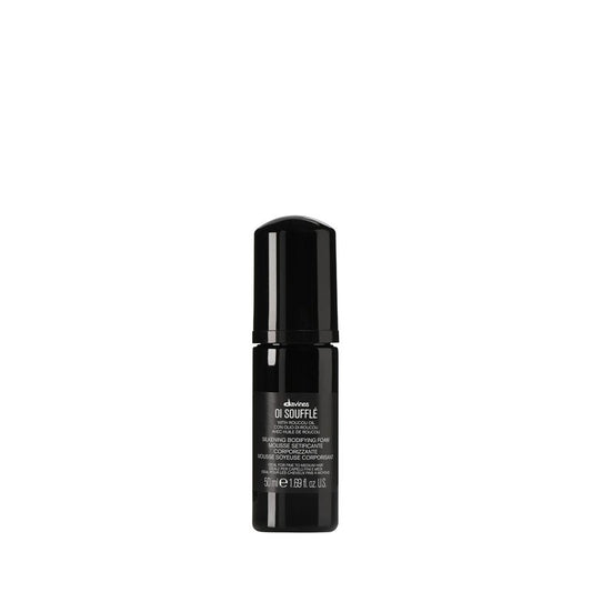 Davines OI Soufflé, Silkening Bodifying Foam for Fine to Medium Hair - Liquid-to-Foam Leave-In Treatment with Chicory Root & Roucou OilAdds Volume, Shine & Heat Protection, Travel Size, 1.69 Fl Oz