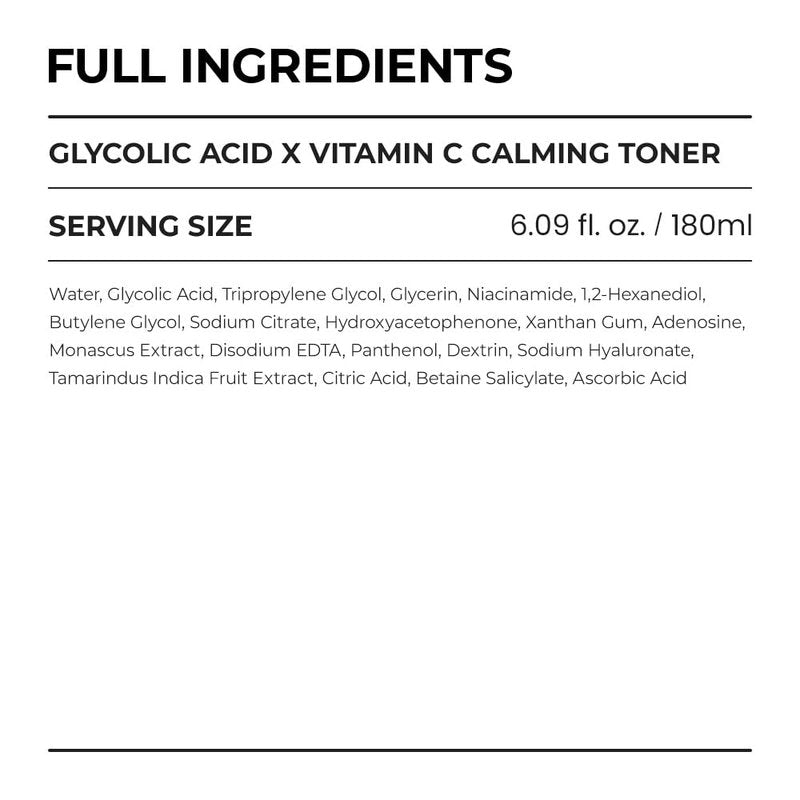 [Skin&LAB] GLYCOLIC Acid X Vitamin C Calming Toner, 6.08 fl. oz.