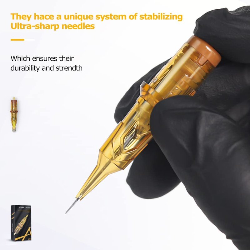 Ambition Glory Tattoo Cartridges 9RL Bugpin Needles - 0.3mm Round Liner for Rotary Machines | 50 Pack