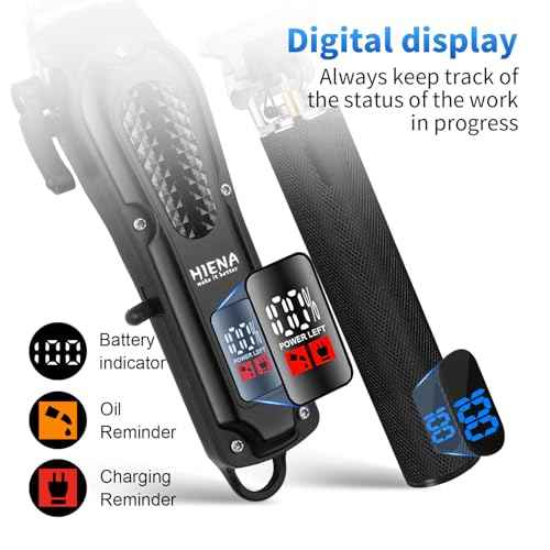 HIENA PRO Professional Cordless Hair Clippers for Men, T-Blade Beard Trimmer & Foil Shaver & Nose Hair Trimmer Set, Barber Clipper Hair Cutting Grooming Kit