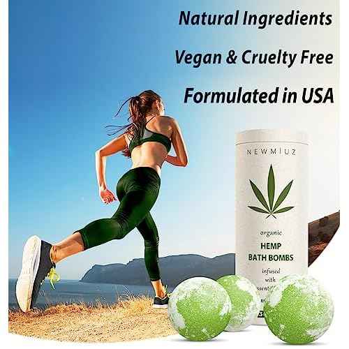 Organic Hemp Bath Bombs Infused Peppermint Eucalyptus Essential Oil Luxurious Bath Essentials Gifts for Dry Skin Immerse Yourself in A Blissful Spa