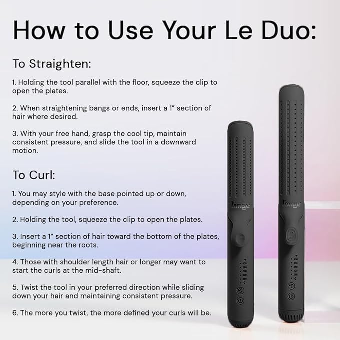 L'ANGE HAIR 2-in-1 Hair Straightener & Curler - 360° Airflow, Titanium Plates | 1-Inch Wand for Short to Medium Hair (Black)