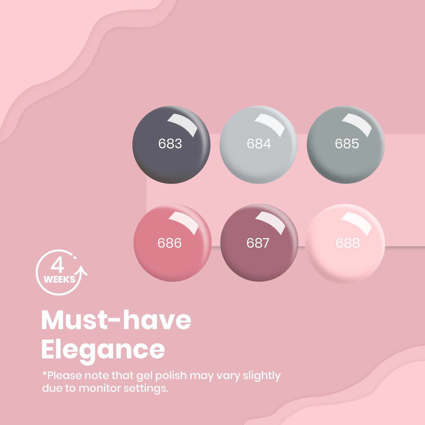 Beetles Gel Nail Polish Kit with Uv Light - 6 Colors Nude Gray Pink Gel Polish Starter Kit Manicure with Base Top Coat Soak off Led Salon DIY at Home Gifts for Women