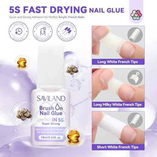 SAVILAND Acrylic Nail Kit: Keratin Acrylic Powder with Castor Oil Vitamin E Nail Primer Nail Glue French Tips Pink Rhinestones Complete Tools Everything for Beginners DIY Home Salon Christmas Gift