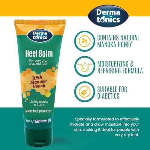 Dermatonics Foot Cream with Manuka Honey, Heel & Elbow Treatment, Exfoliating, Moisturizing Care for Cracked Heels and Dry Skin - 2.37 fl oz Tube