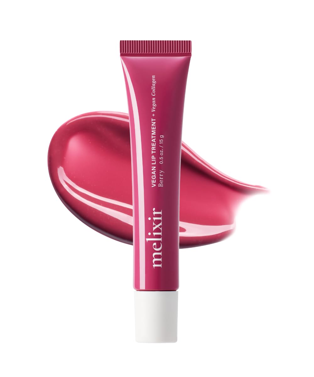 Vegan Lip Treatment - Sheer Tinted Lip Balm for Hydration & Shine | Infused with Collagen & Jojoba Oil - 0.5oz/15g