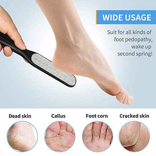 Fu Store 2 Pack Foot Files Callus Remover Stainless Steel Foot Rasp and Dual Sided Feet File Professional Scrubber Pedicure Tools Premium for Feet Care Remove Hard Skin