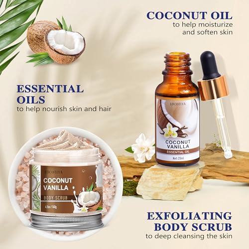 Gifts for Women, Birthday Gifts for Women, Bath and Body Gifts Set, Vanilla Coconut Spa Gift for Self Care,Thank you Relaxing Bath Sets for Mom, Grandma, Girlfriend, Sister, Friends