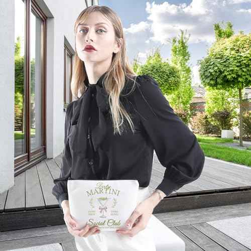 WCGXKO Hostess Bar Bag Novelty Makeup Bag Alcohol Gift Housewarming Gift Zipper Pouch Cosmetic Bag (Dirty MARTINI Bag)