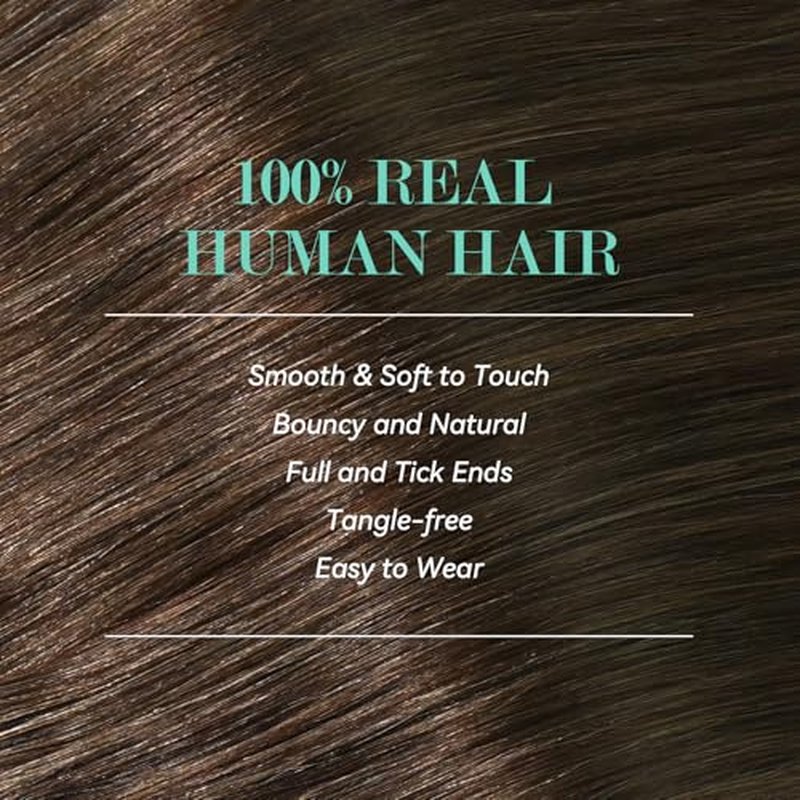 Ukira Brown Hair Extensions Real Human Hair, 18 Inch 75g 7pcs Medium Brown Clip in Hair Extensions Real Human Hair, Soft Natural Straight Remy Human Hair Clip in Extensions for Women
