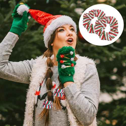 Giegxin 100 Pcs Christmas Scrunchies Bulk Hair Scrunchies Soft Elastic Snowflake Sequins Hair Scrunchy Ties Buffalo Plaid Glittery Rope Ponytail Holder for Women Gifts Xmas Accessories