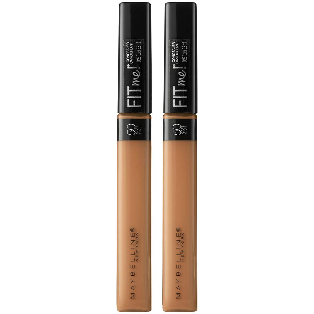 Maybelline New York Fit Me Liquid Concealer Makeup, Medium, 50 CAFÉ , Each 2 Count of 0.23 Fl Oz