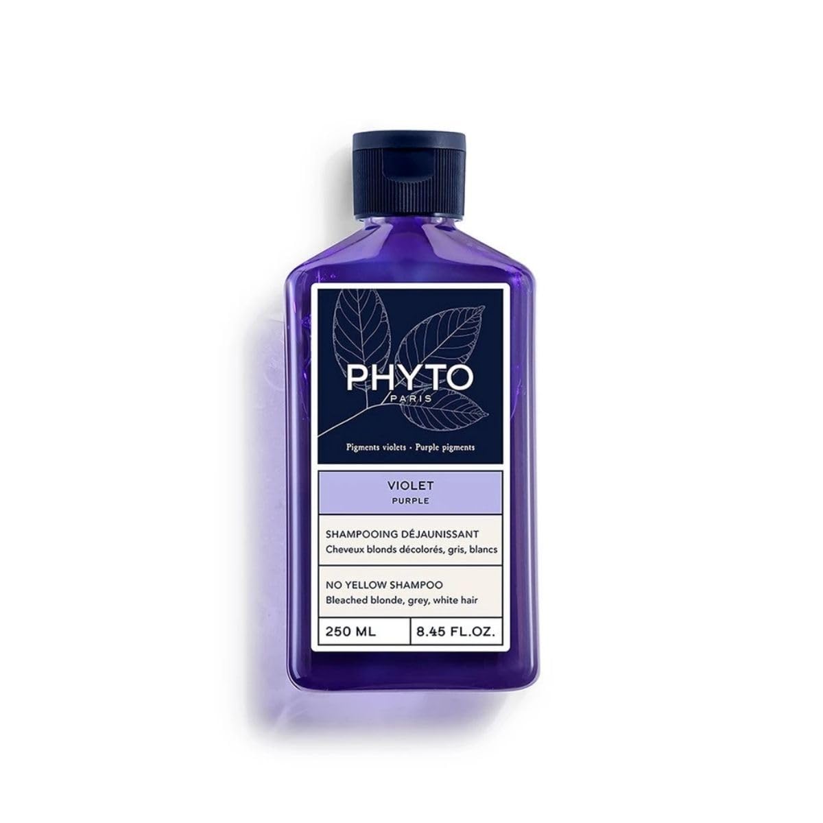 PHYTO PURPLE No Yellow Shampoo, Sulfate Free for Gray Hair, White Hair and Bleached Blonde Hair, 8.45 fl.oz.