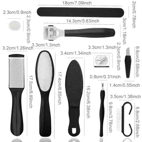 Professional Pedicure Foot Spa Set,10 in 1 Pedicure Set for Feet, Stainless Steel Foot Care Kit, Rasp Dead Skin Remover