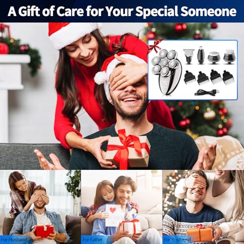 Head Shavers for Bald Men, Electric Razor, IPX8 Waterproof Dry/Wet Bald Head Shaver with 10000 RPM High-Speed Motor, Rechargeable Head Razor with LED Display, USB-C Cable, Perfect for Home & Travel