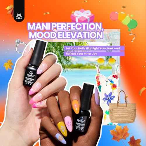 Beetles Gel Nail Polish Kit with U V Light-75PCS Chic Outfits 45 Colors Gel Polish Starter Kit,Soak Off All Season Gel Nail Kit with 5PCS Base Top Coat Nail Art Tools-Perfect Manicure Kit for Women