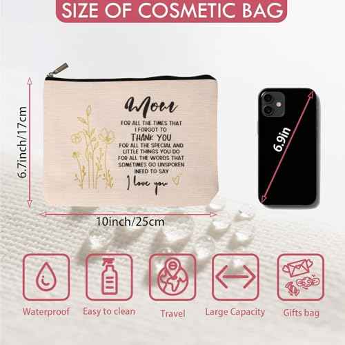 Mom Birthday Gifts for Moms Makeup Bag, Mom Birthday Gifts From Daughter for Mama, Mother in Law, Gift for Moms Who Has Everything, Mothers Day, Christmas Gift for Mom, Travel Cosmetic Bag