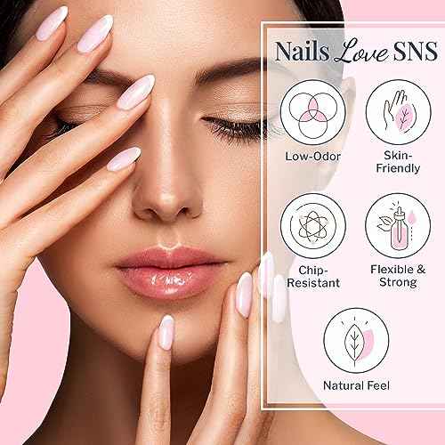 SNS Nail Dip Powder, Natural Set Sheer (Natural/Nudes, Sheer) - Long-Lasting Acrylic Nail Color & Polish Lasts up to 14 days - Low-Odor & No UV Lamp Needed - 2 Oz