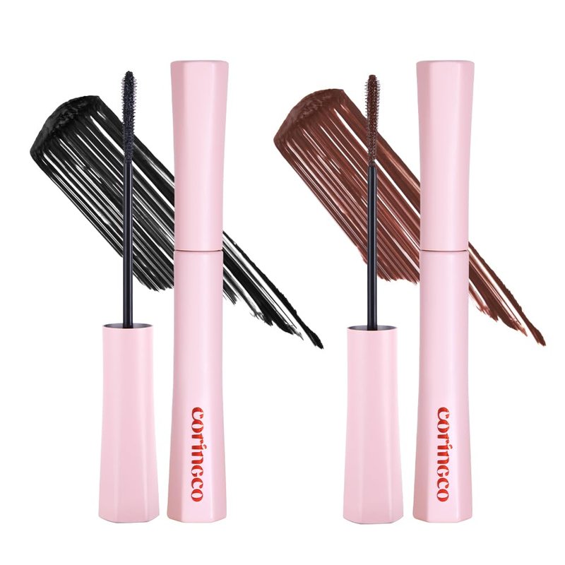 CORINGCO Mak-Cara Skinny Long & Curl Waterproof Mascara, no smudging from water, swear and oil (Deep Black, 0.17 oz)