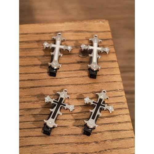 HAQUIL 4PCS Cross Hairpins, Goth Gothic Hairclips, Punk Hair Clips, Hair Barrettes, Jewelry Charm Accessories for Women and Girls
